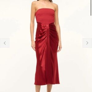 Staud Red Strapless Dress